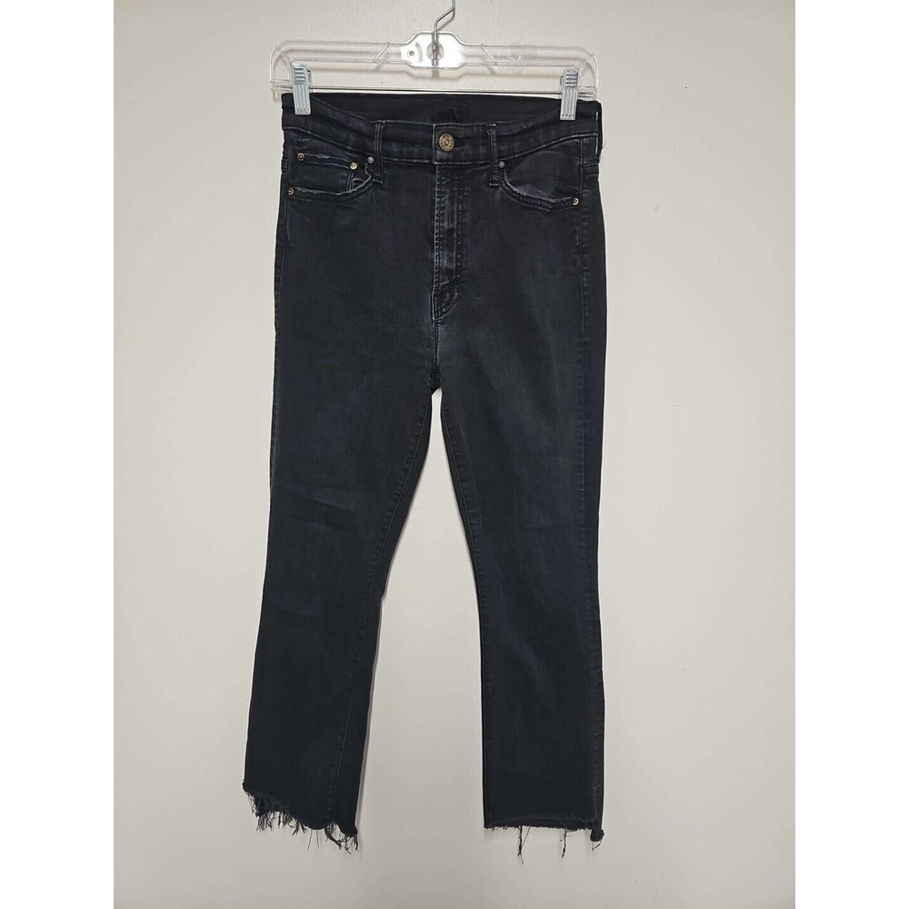 Mother The Insider Crop Step Fray Not Guilty Black Jeans Size 29